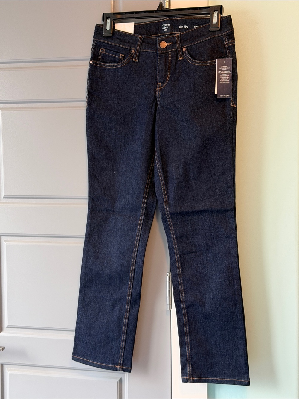 crown & ivy Dark Indigo Straight Leg Jeans